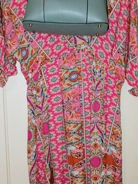 Pink Paisley Print Women's Dress